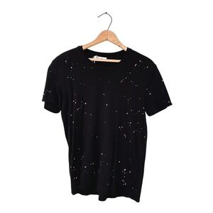 Michael Laurent Black Short Sleeve T-Shirt Limited Paint Splatter Design - Small